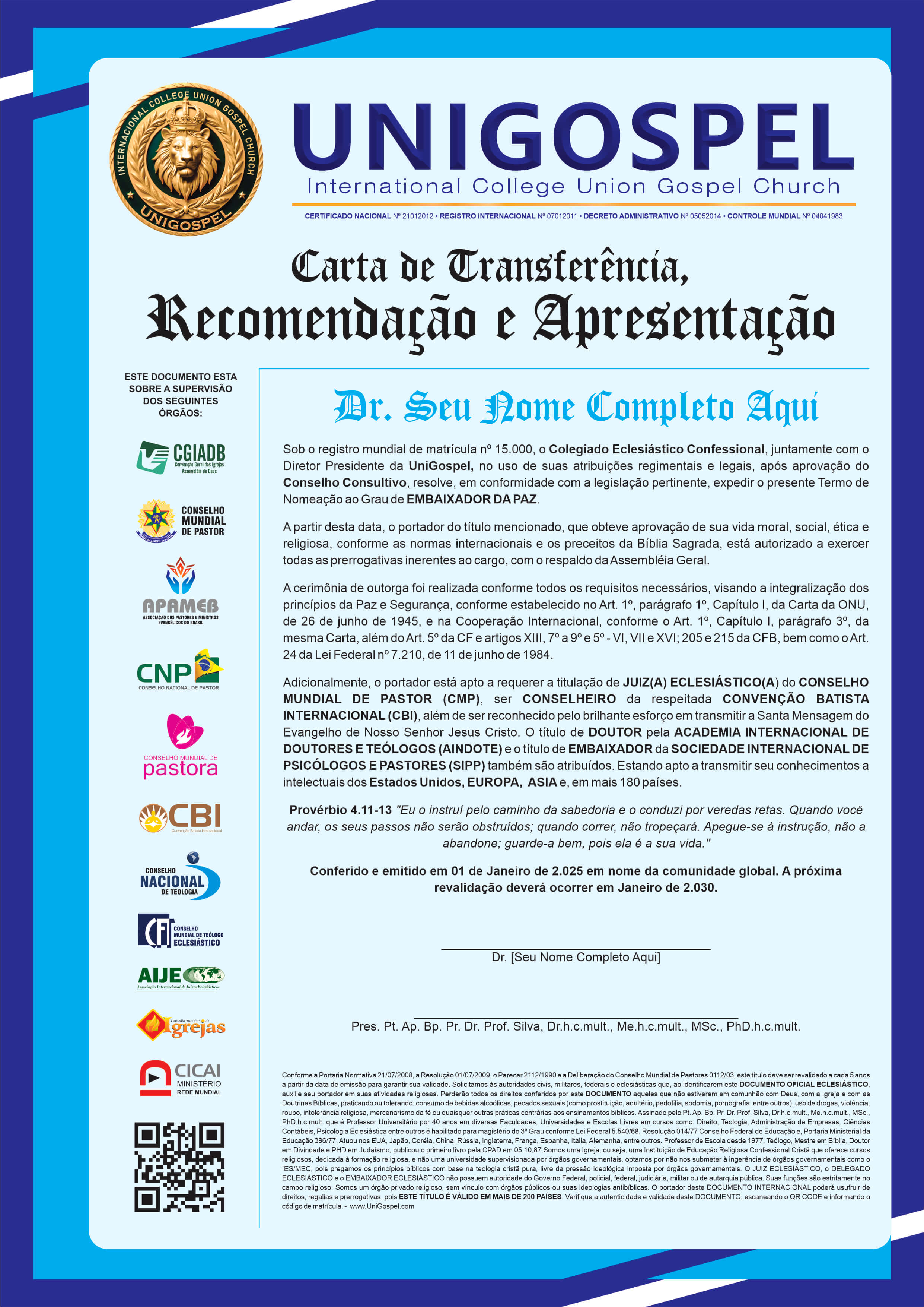 Carta de Recomendação