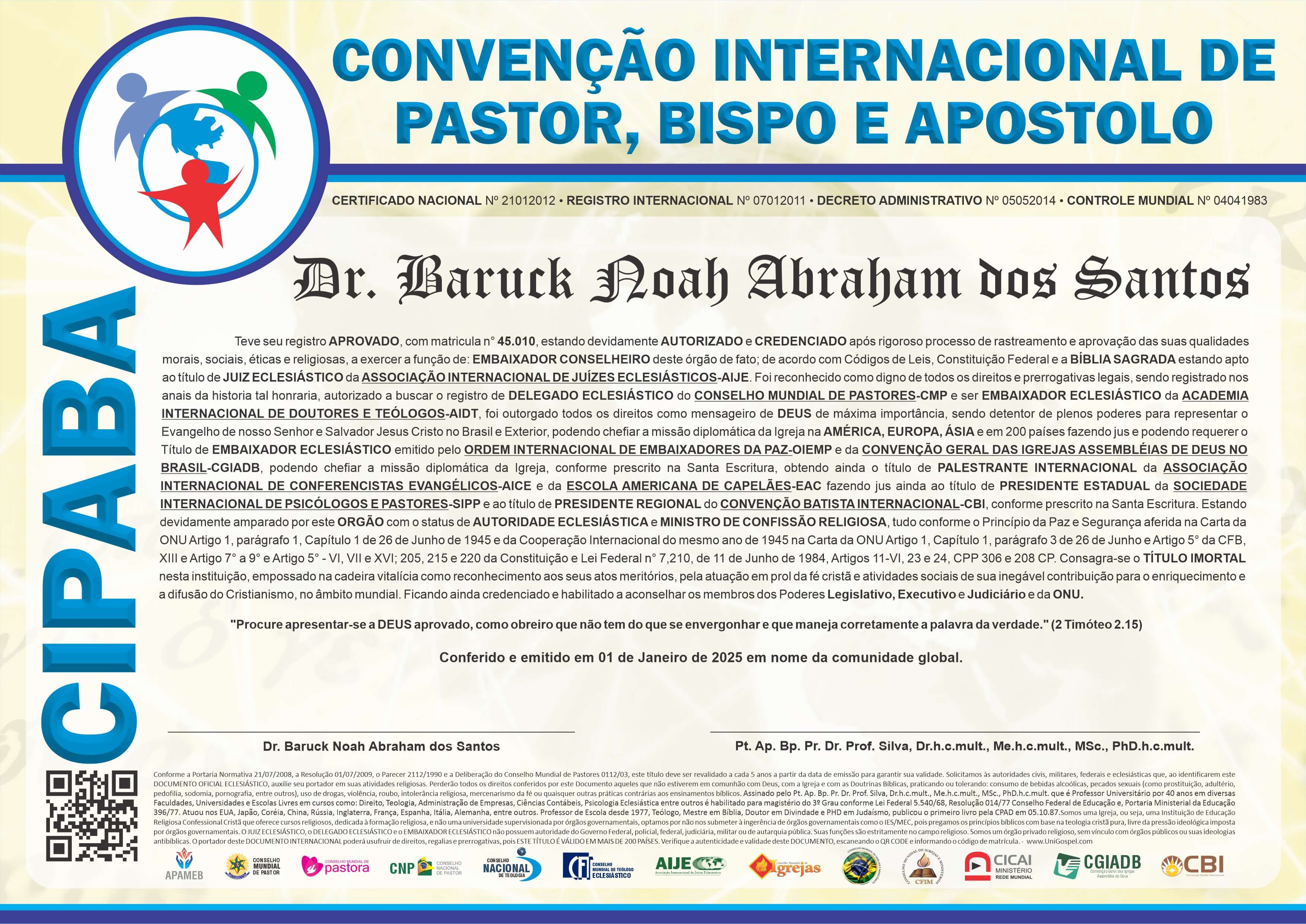 Convenção Internacional de Pastor, Bispo e Apóstolo