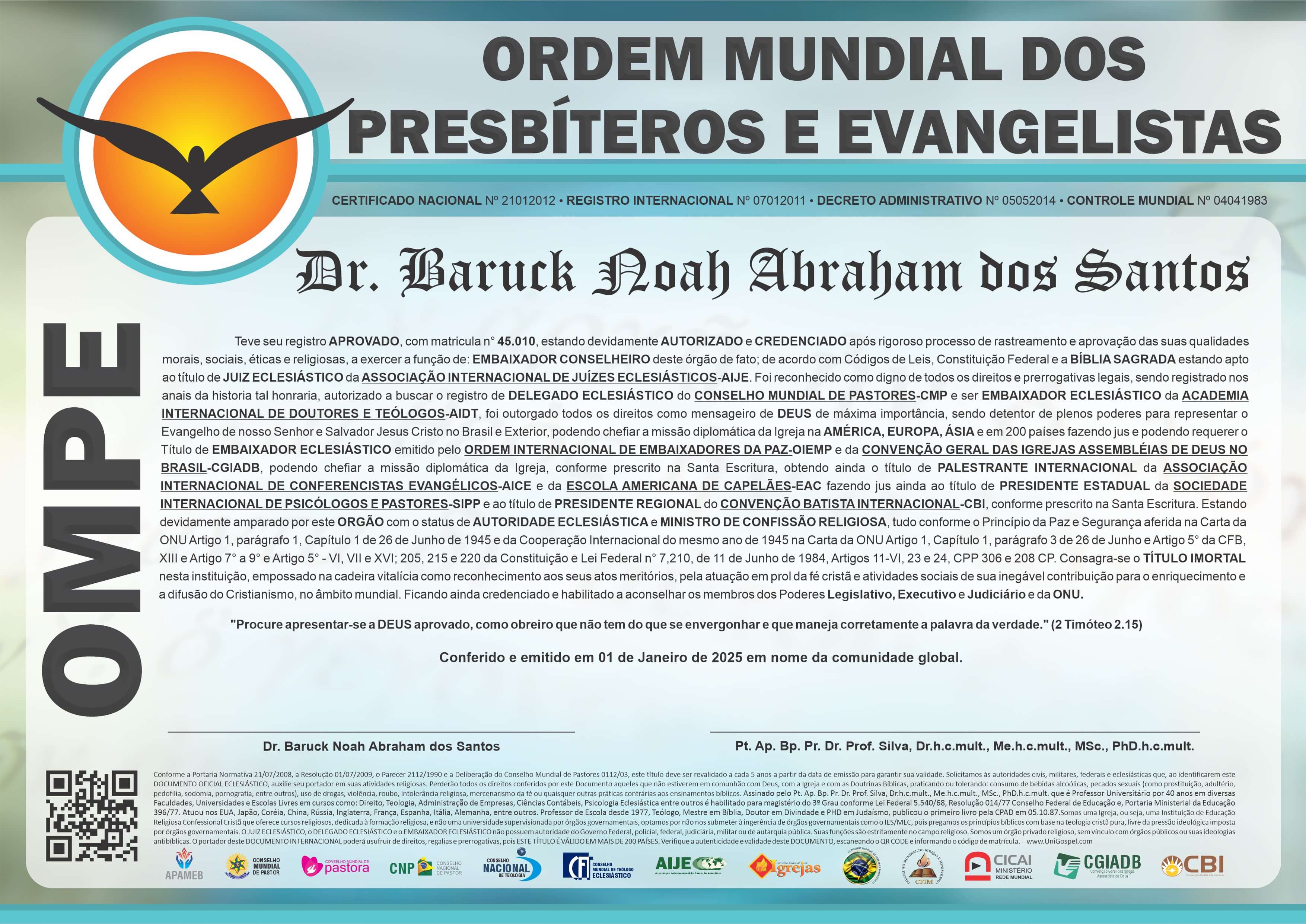 Ordem Mundial dos Presbíteros e Evangelistas