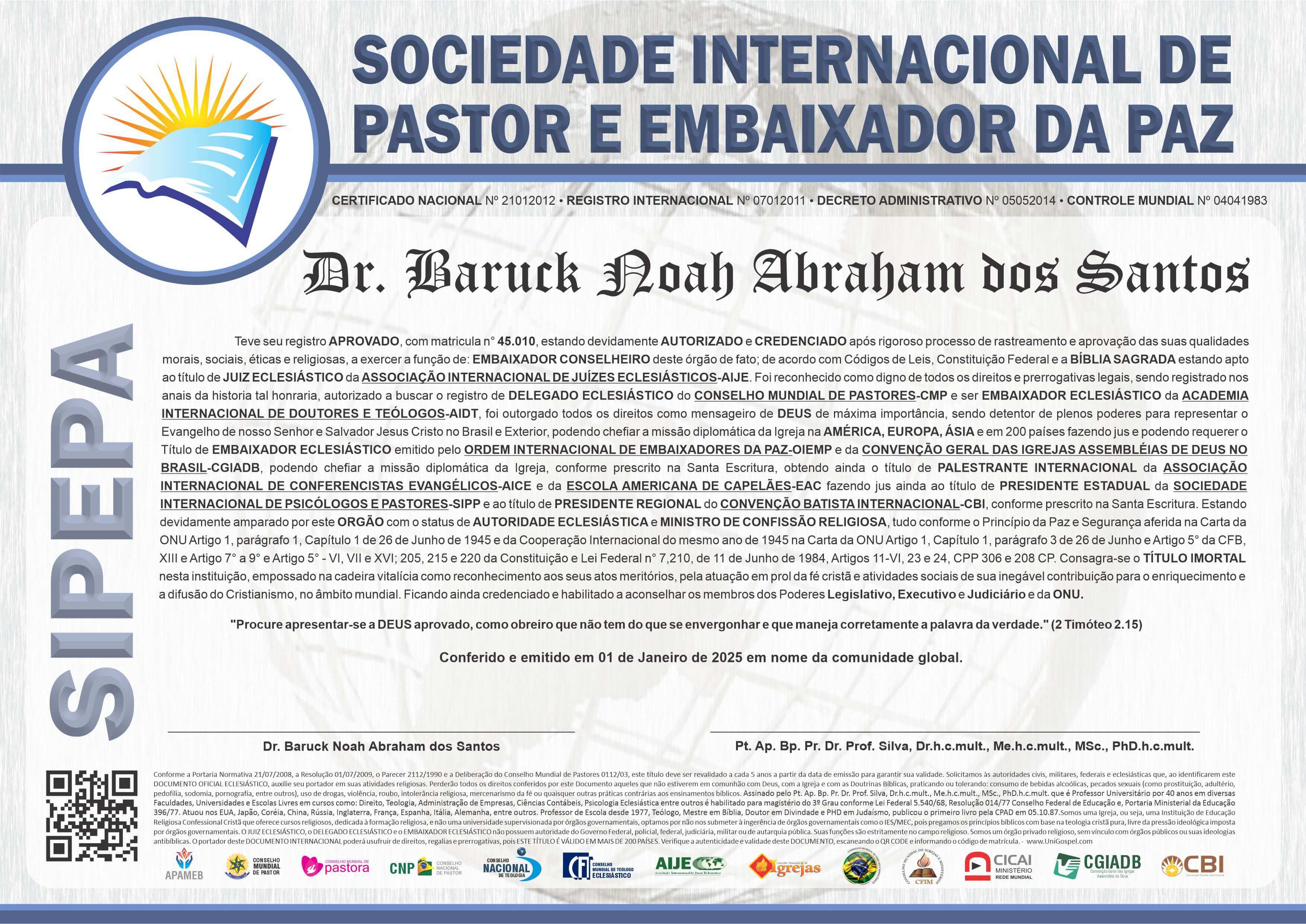 Sociedade Internacional de Pastor e Embaixador da Paz