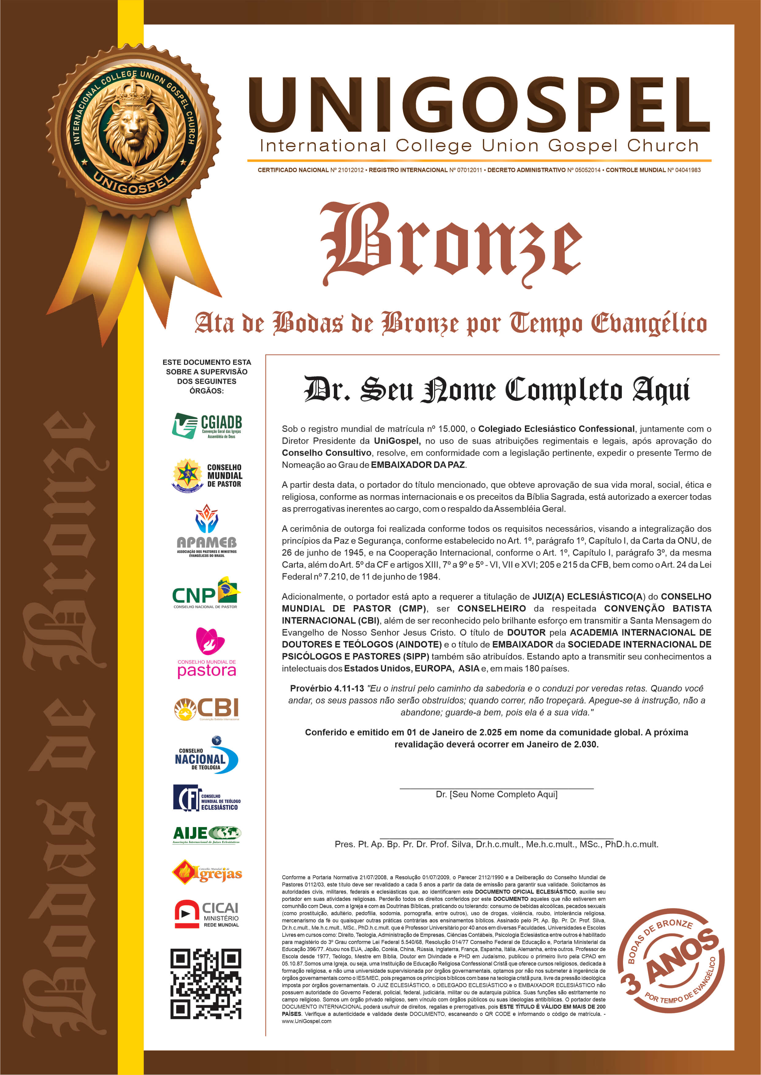 Ata de Bodas de Bronze