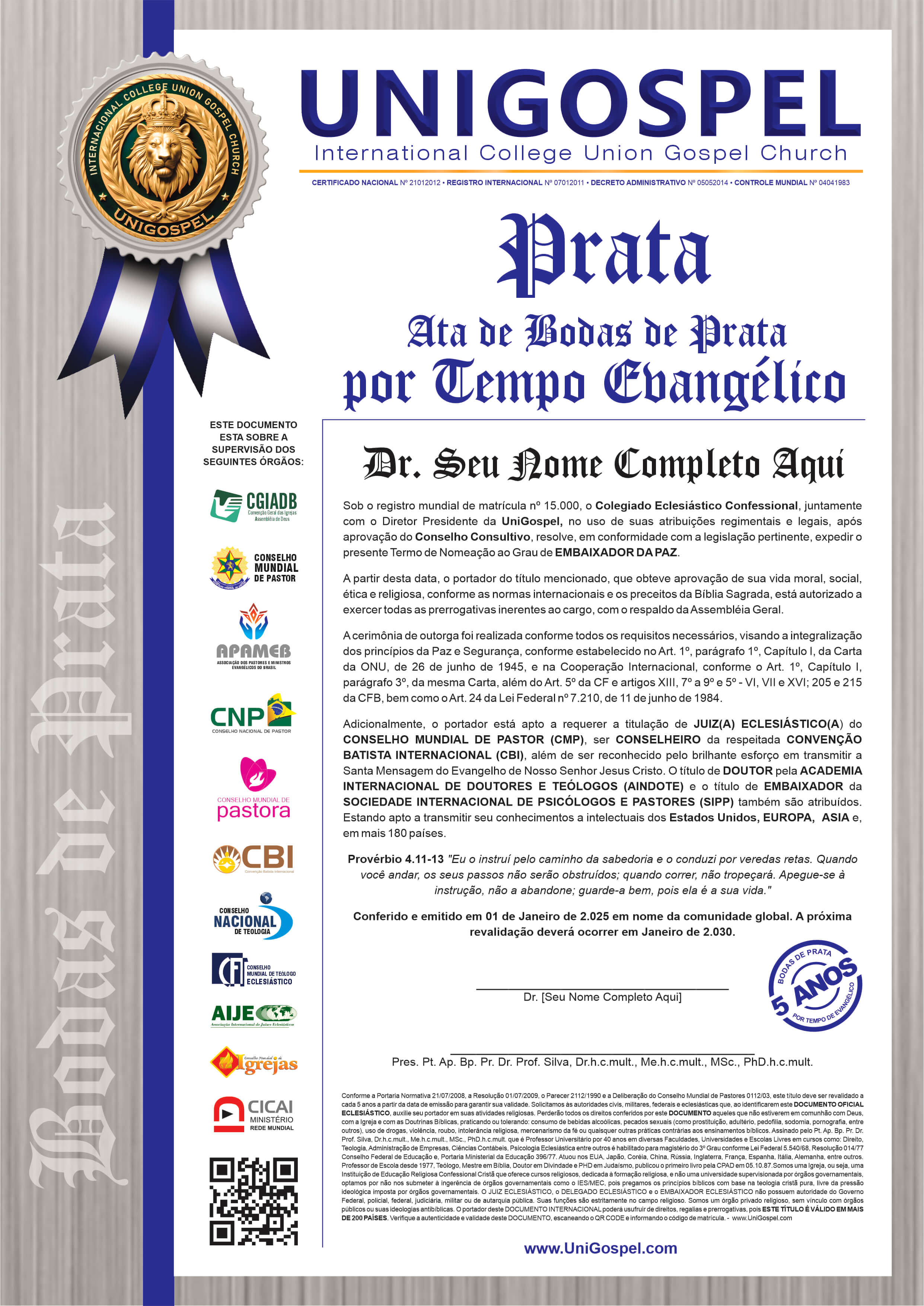 Ata de Bodas de Prata